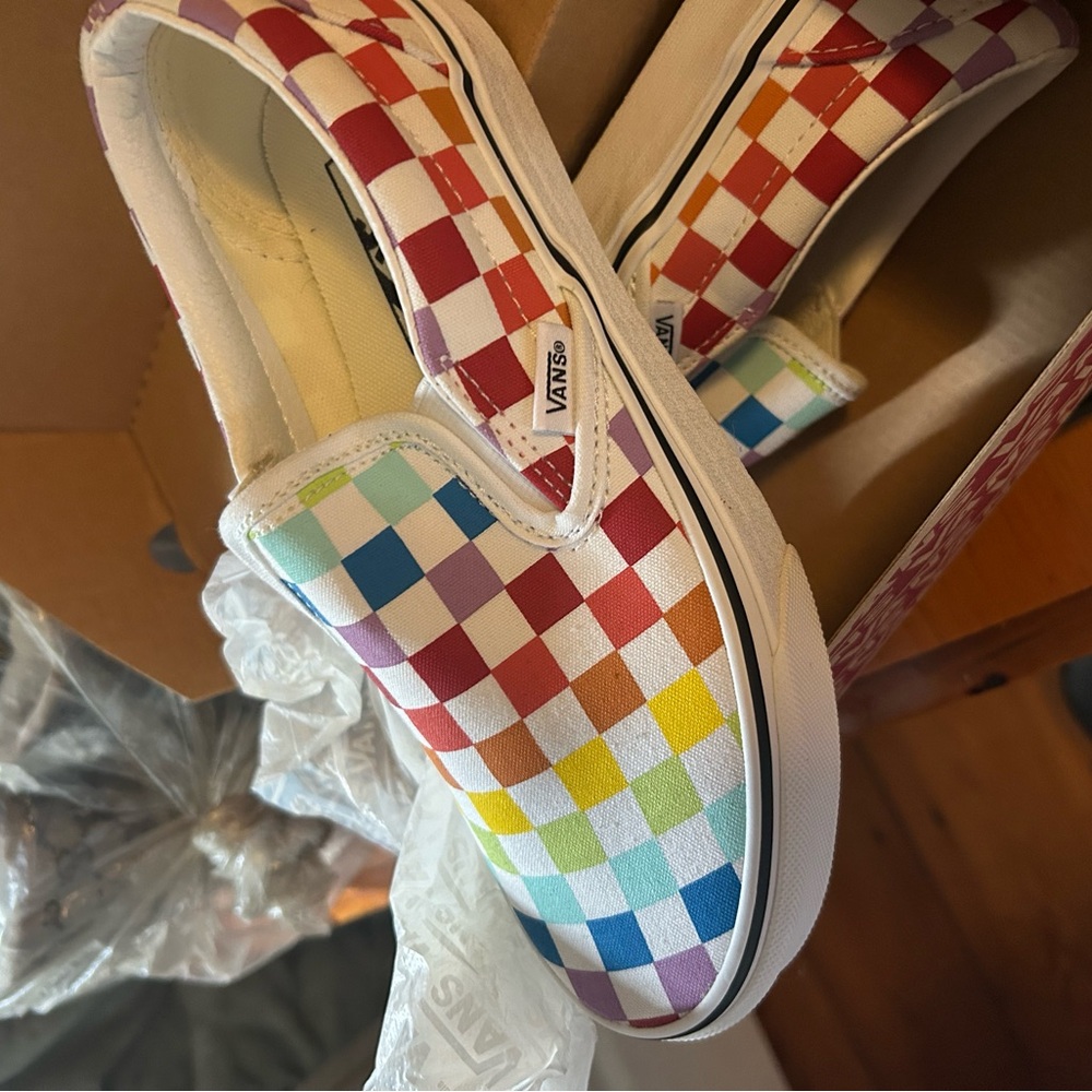 Vans Colorful Checkered Slip-On Sneakers